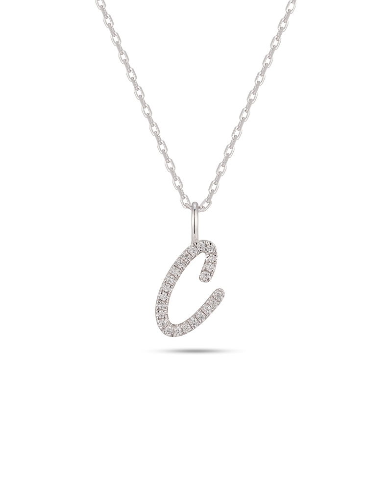 Silver Letter C Necklace