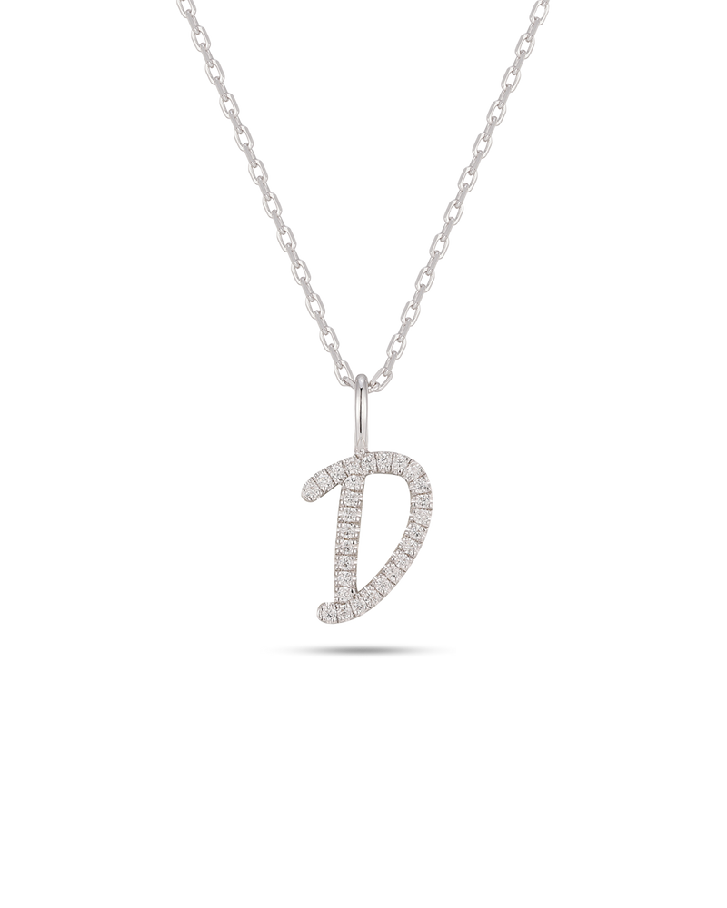 Silver Letter D Necklace