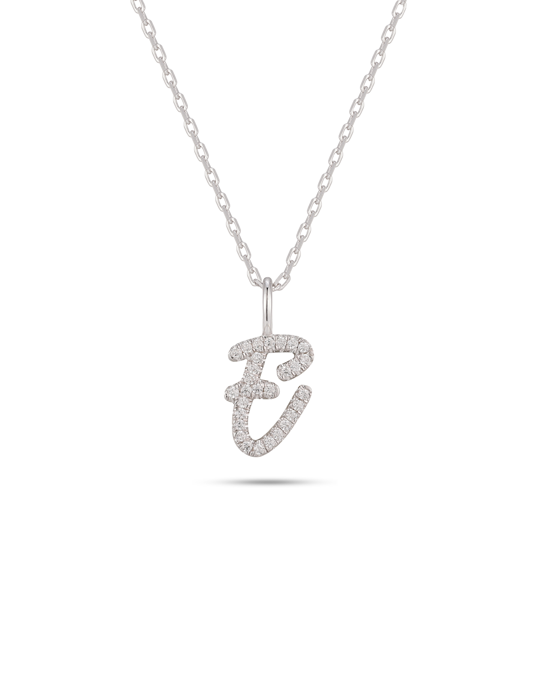 Silver Letter E Necklace