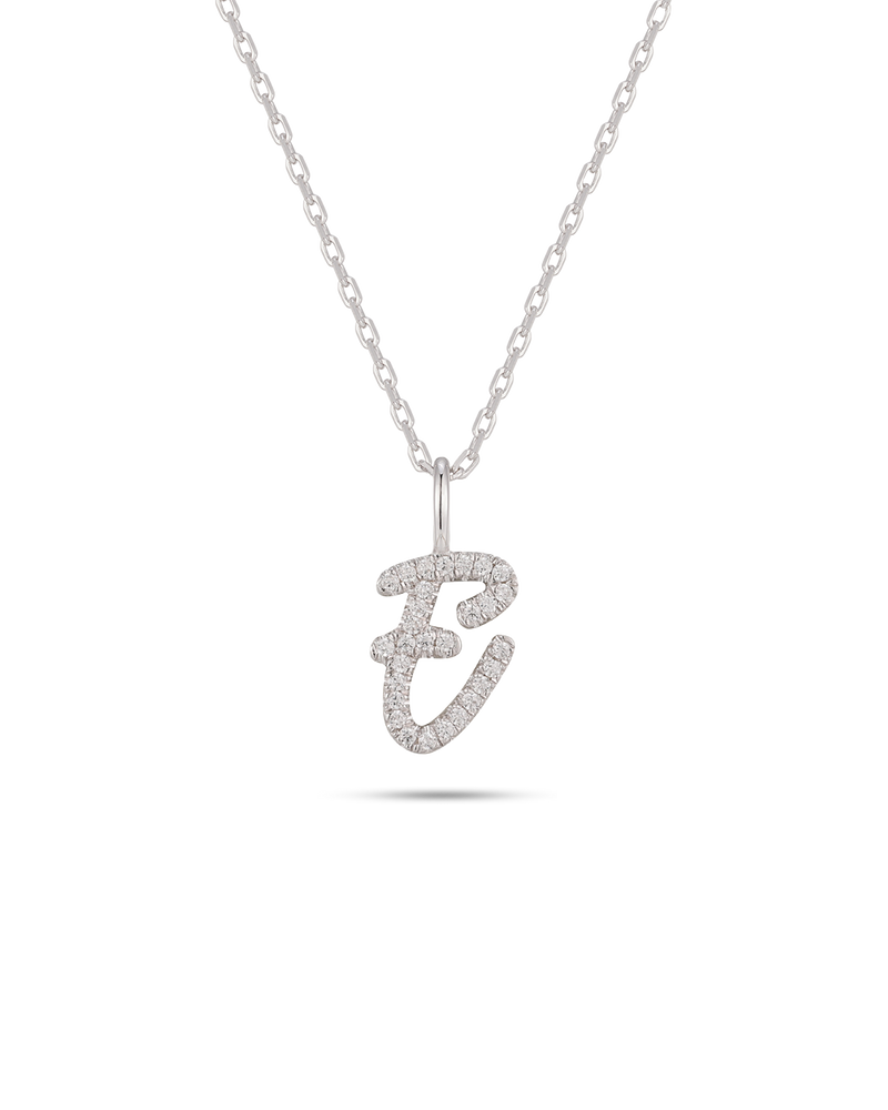 Silver Letter E Necklace