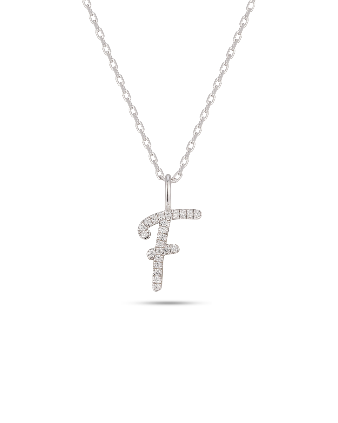 Silver Letter F Necklace