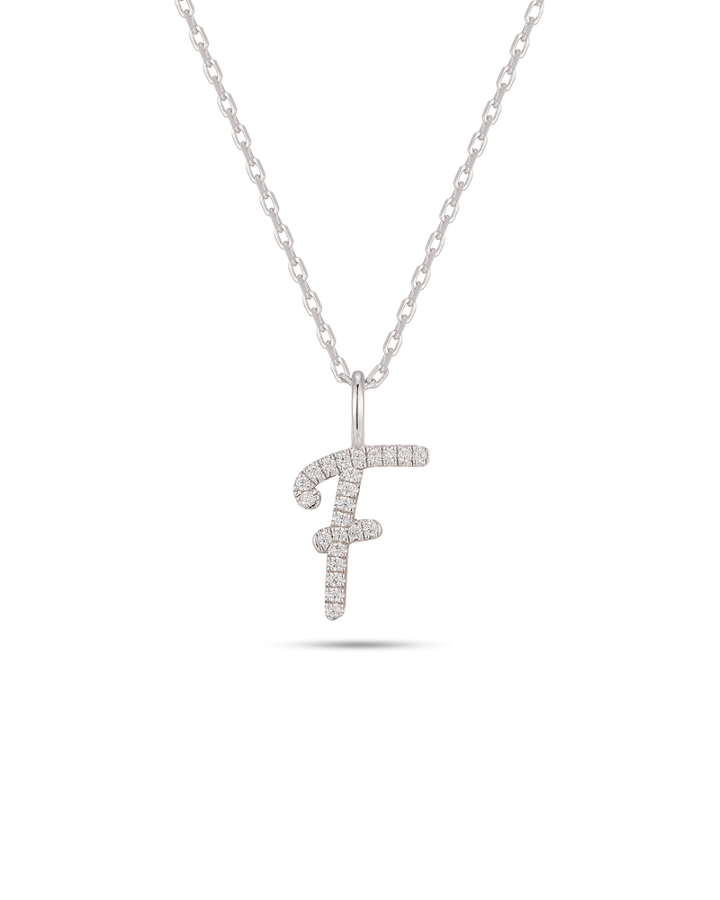 Silver Letter F Necklace