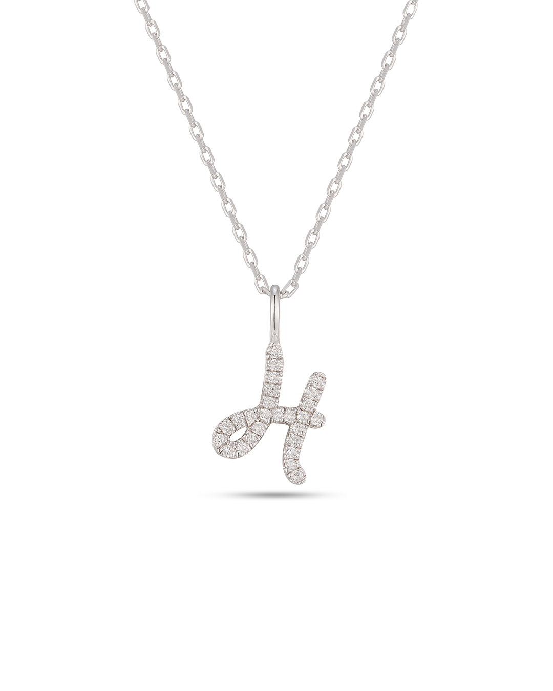 Silver Letter H Necklace