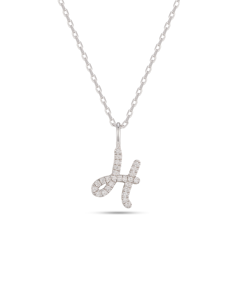 Silver Letter H Necklace