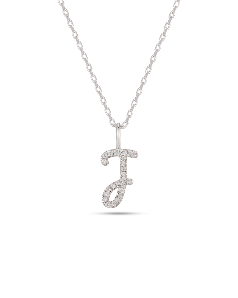 Silver Letter J Necklace