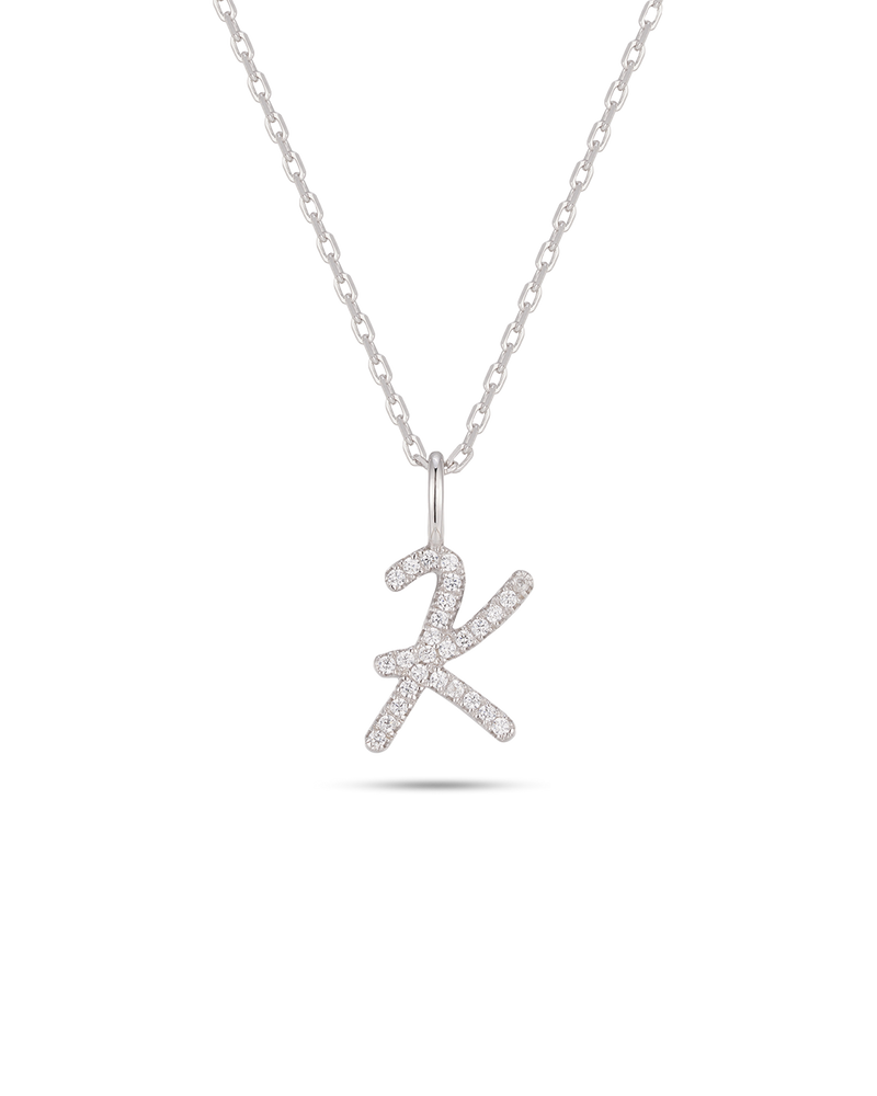 Silver Letter K Necklace