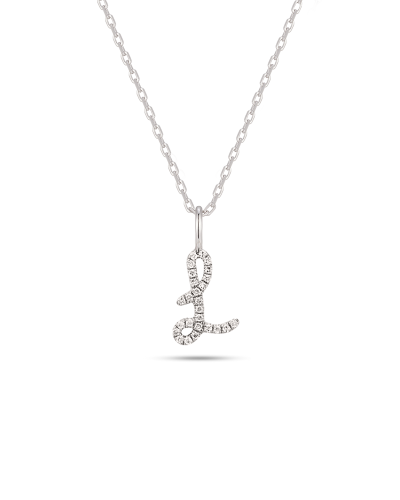 Silver Letter L Necklace