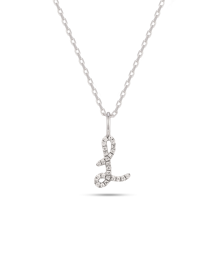 Collar Plata Letra L