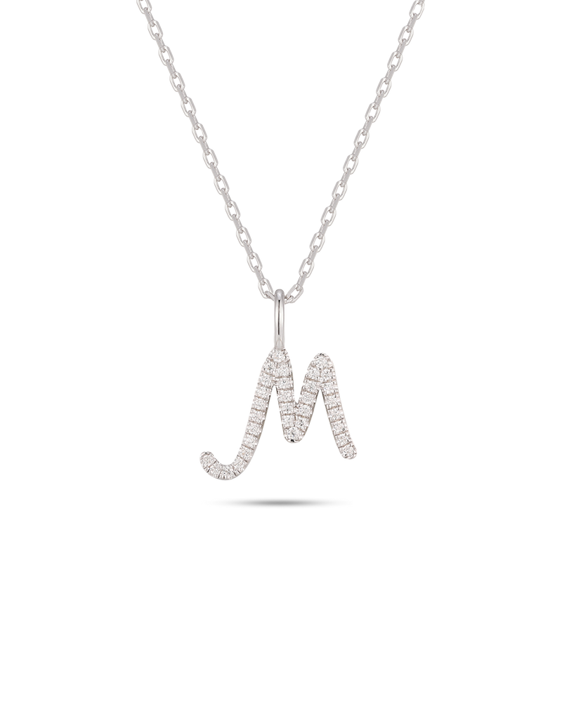 Silver Letter M Necklace