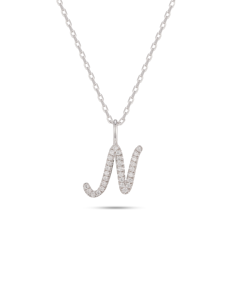 Silver Letter N Necklace