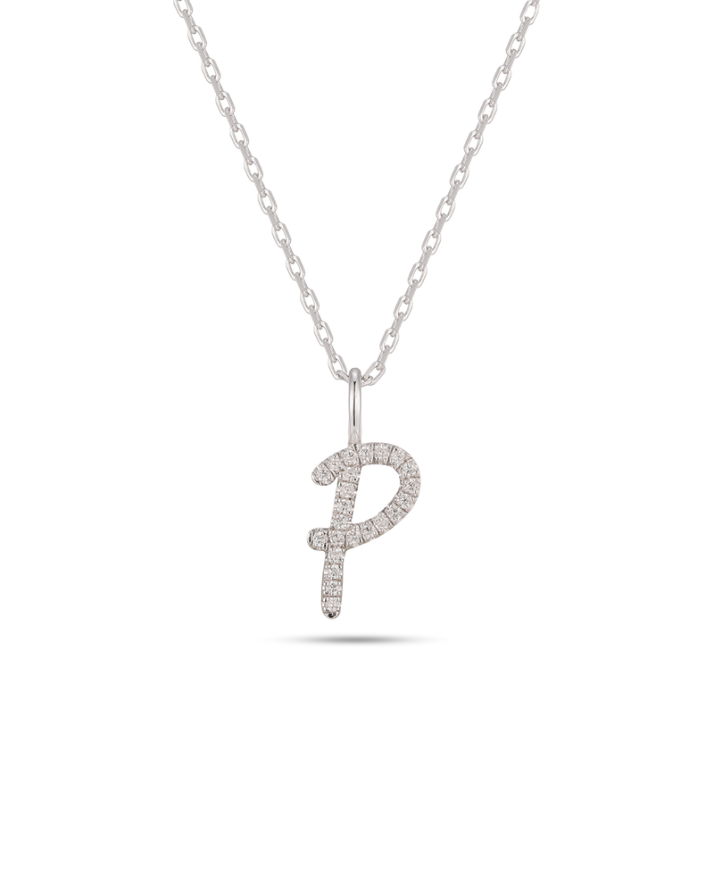 Silver Letter P Necklace
