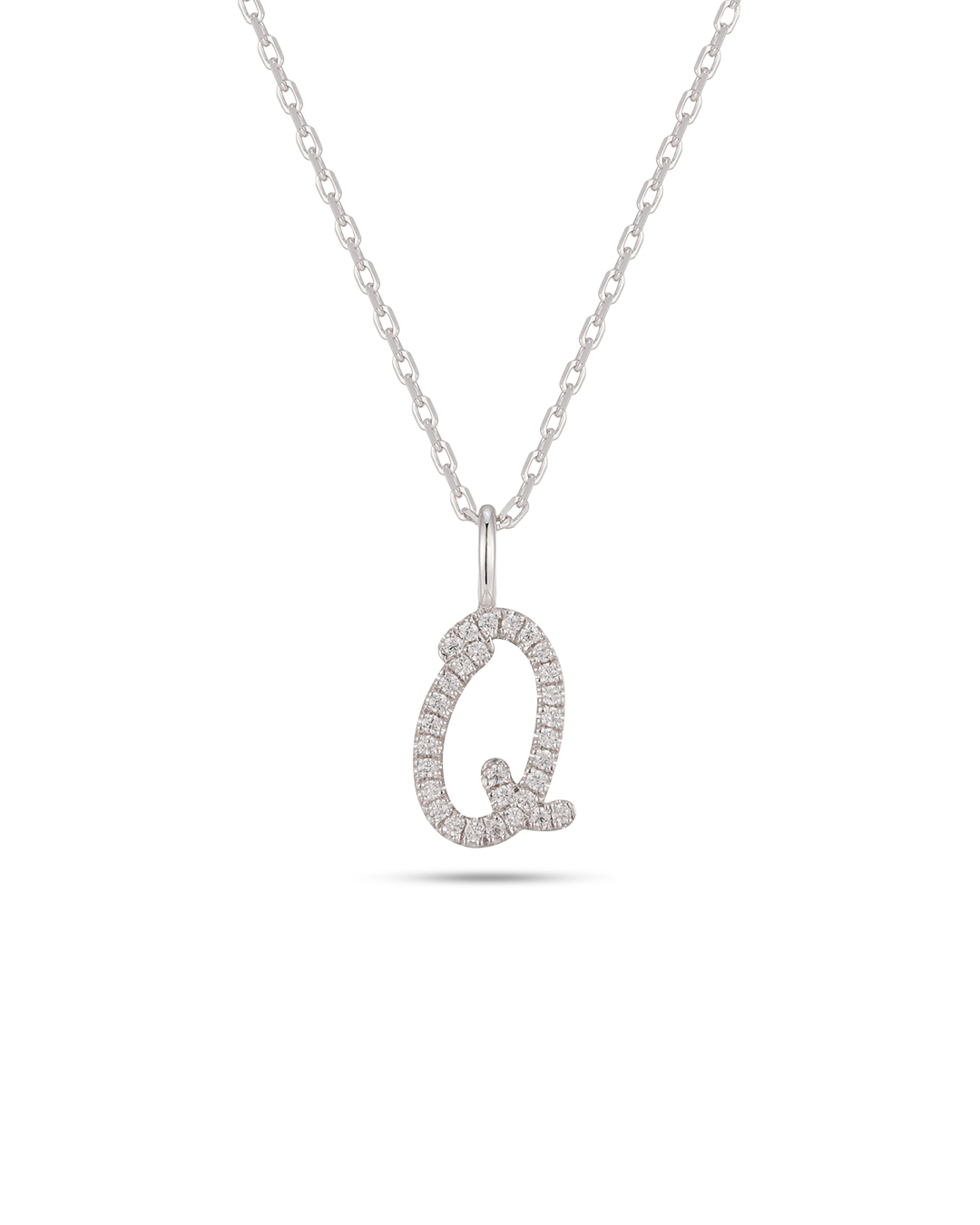 Silver Letter Q Necklace