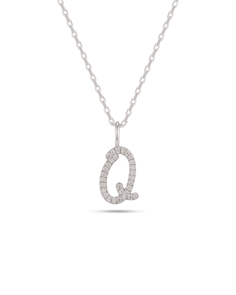 Silver Letter Q Necklace