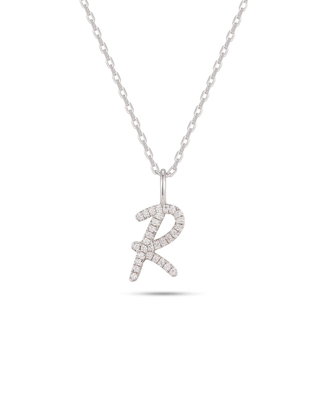 Collar Plata Letra R