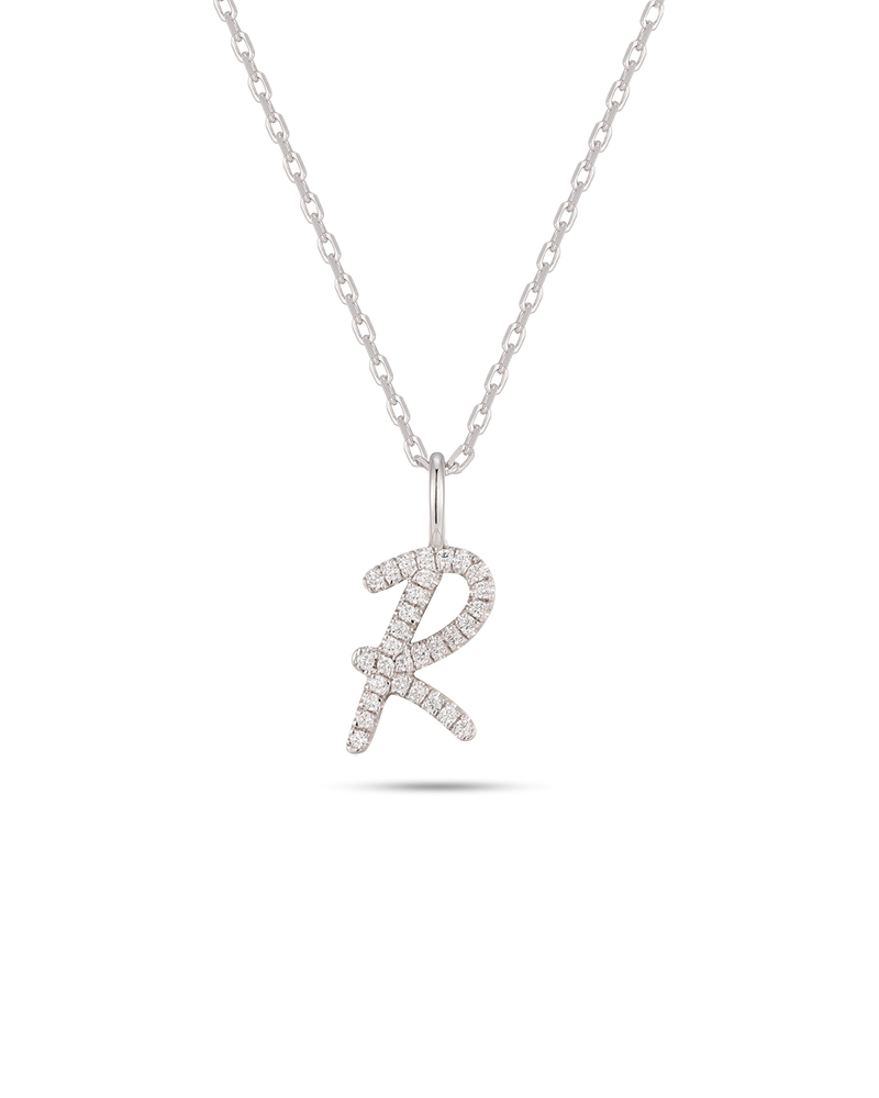 Collar Plata Letra R