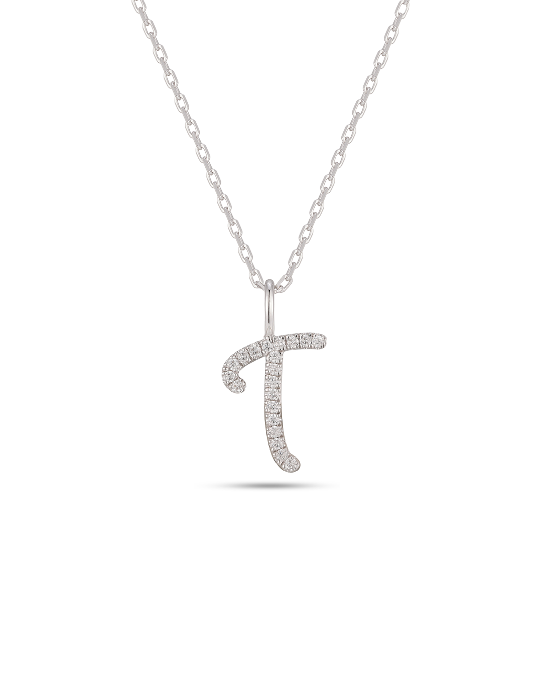 Silver Letter T Necklace