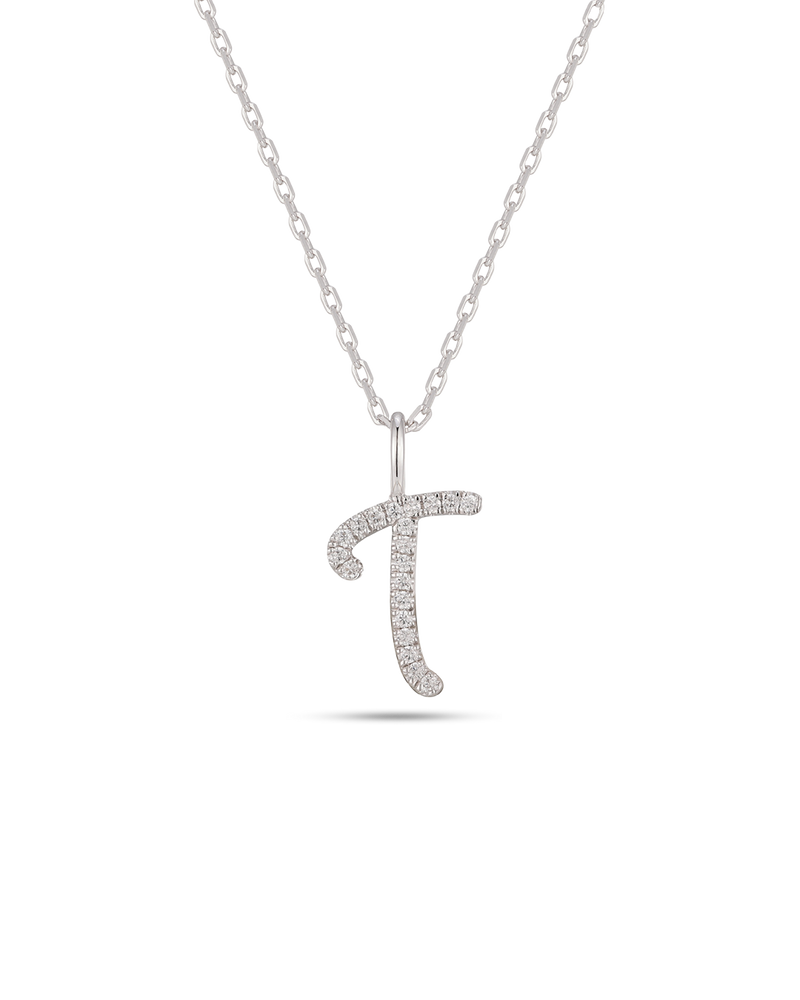 Silver Letter T Necklace