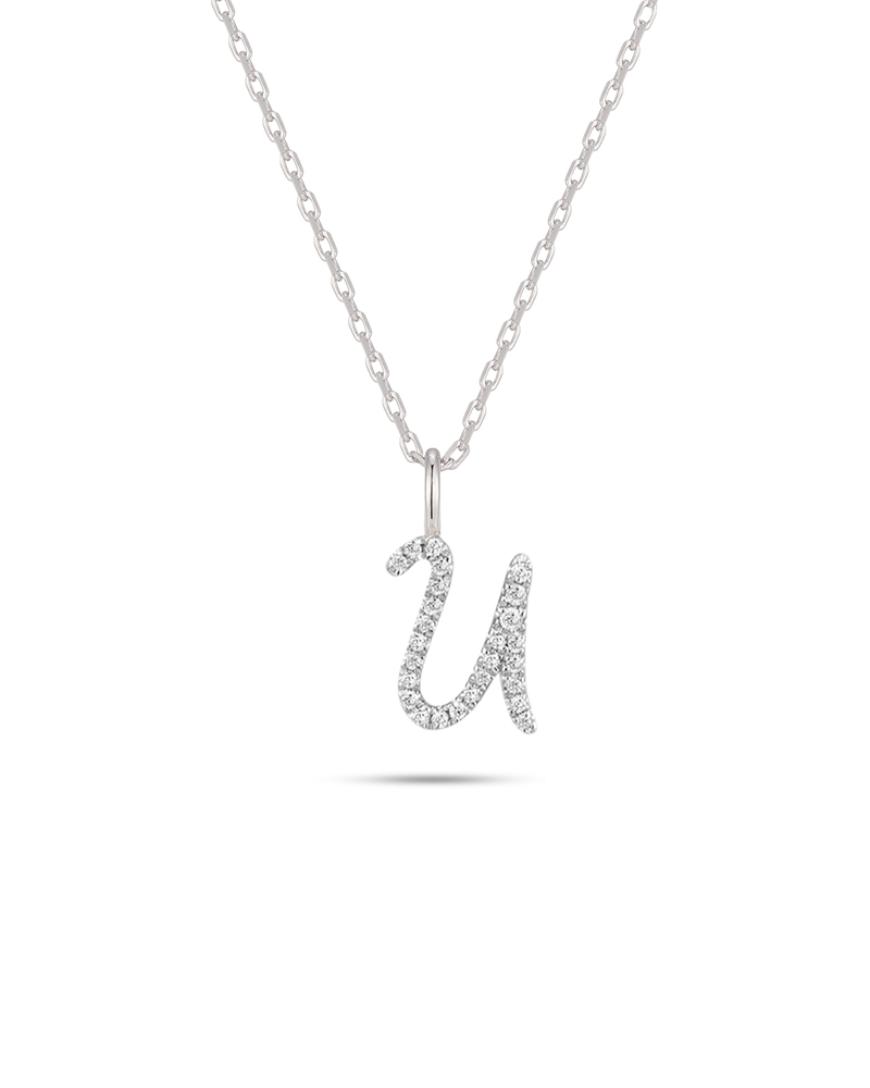 Silver Letter U Necklace