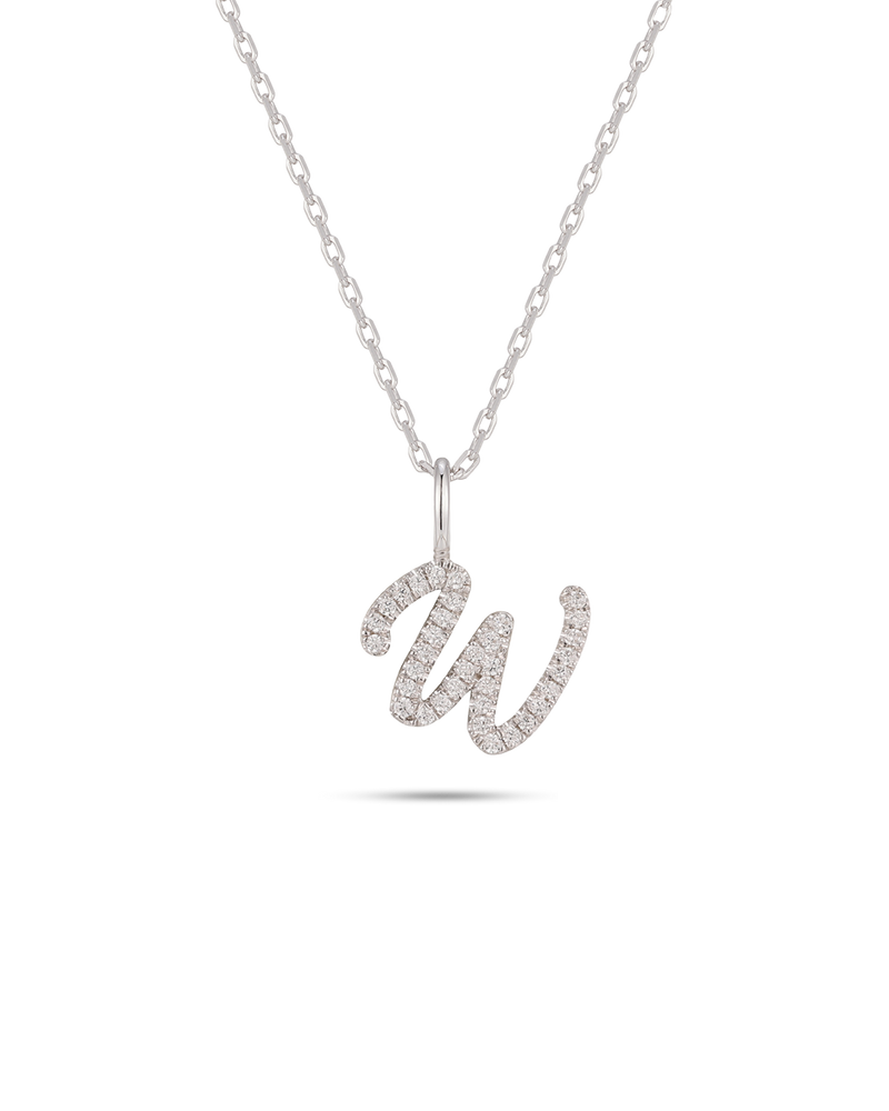 Silver Letter W Necklace