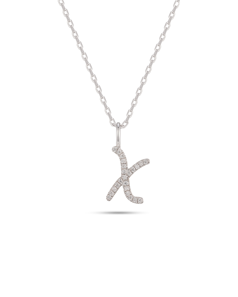 Silver Letter X Necklace