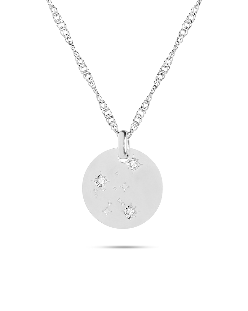 Aquarius Zodiac Silver Necklace