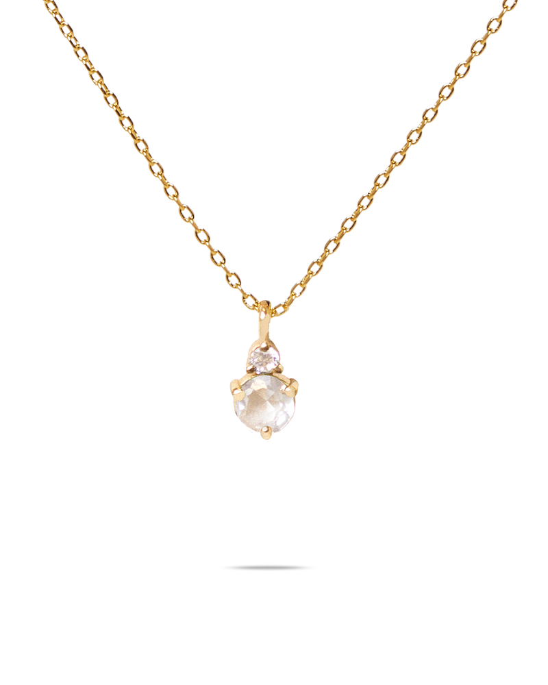 April Birthstone Necklace - White Topaz 