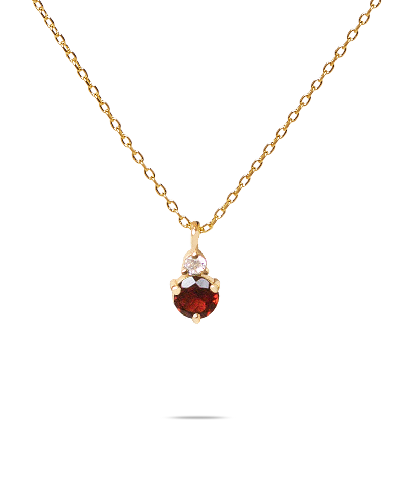 January Birthstone Necklace - Garnet