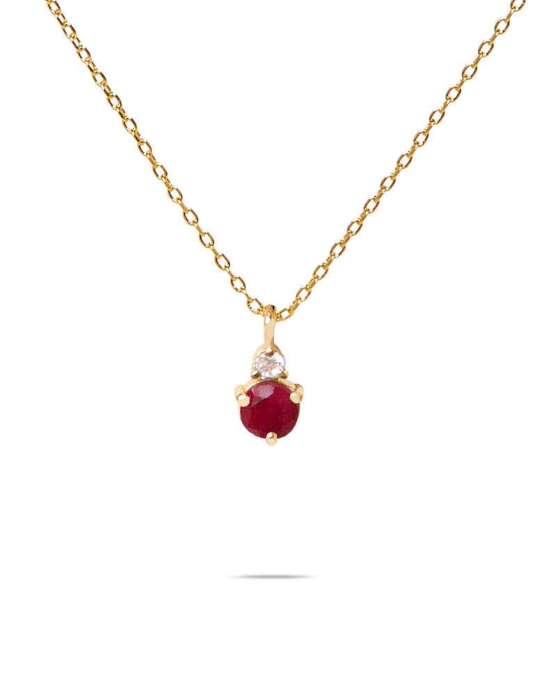 July Birthstone Necklace - Ruby