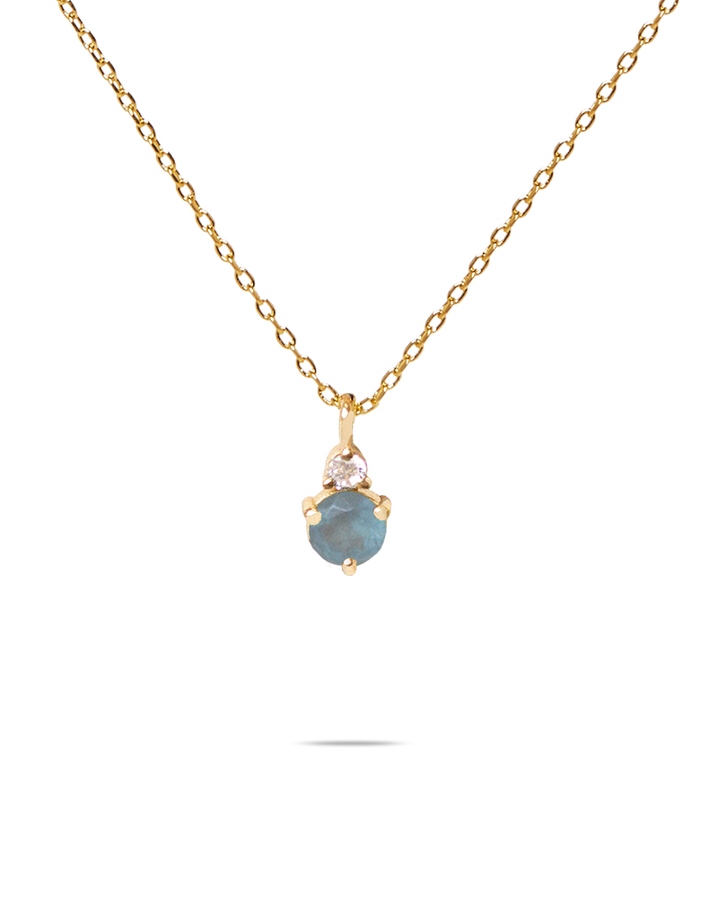 March Birthstone Necklace - Aquamarine 