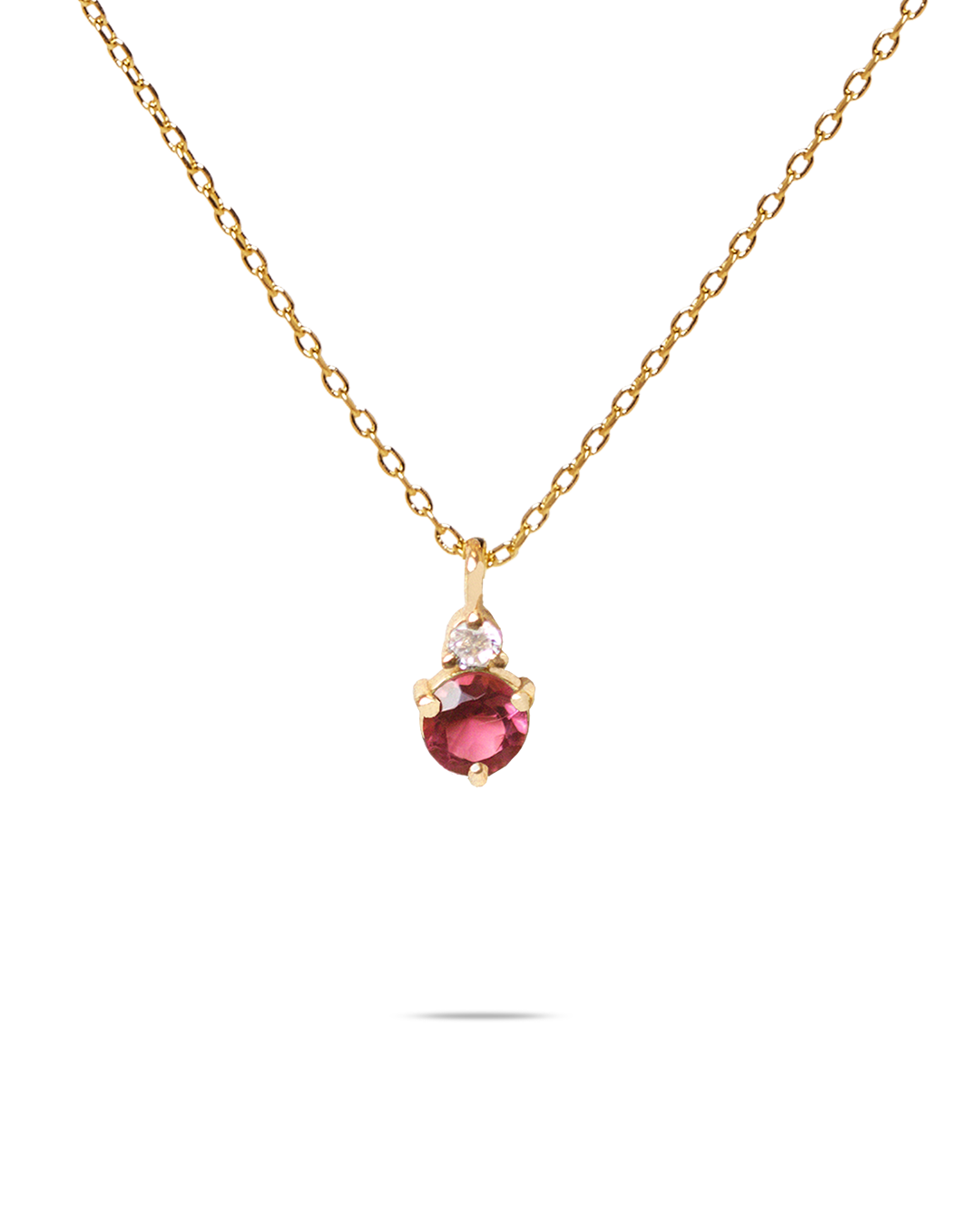 October Birthstone Necklace - Pink Tourmaline