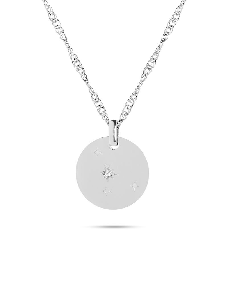 Cancer Zodiac Silver Necklace