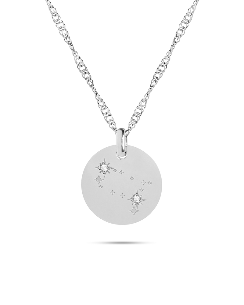Silver Zodiac Gemini Necklace