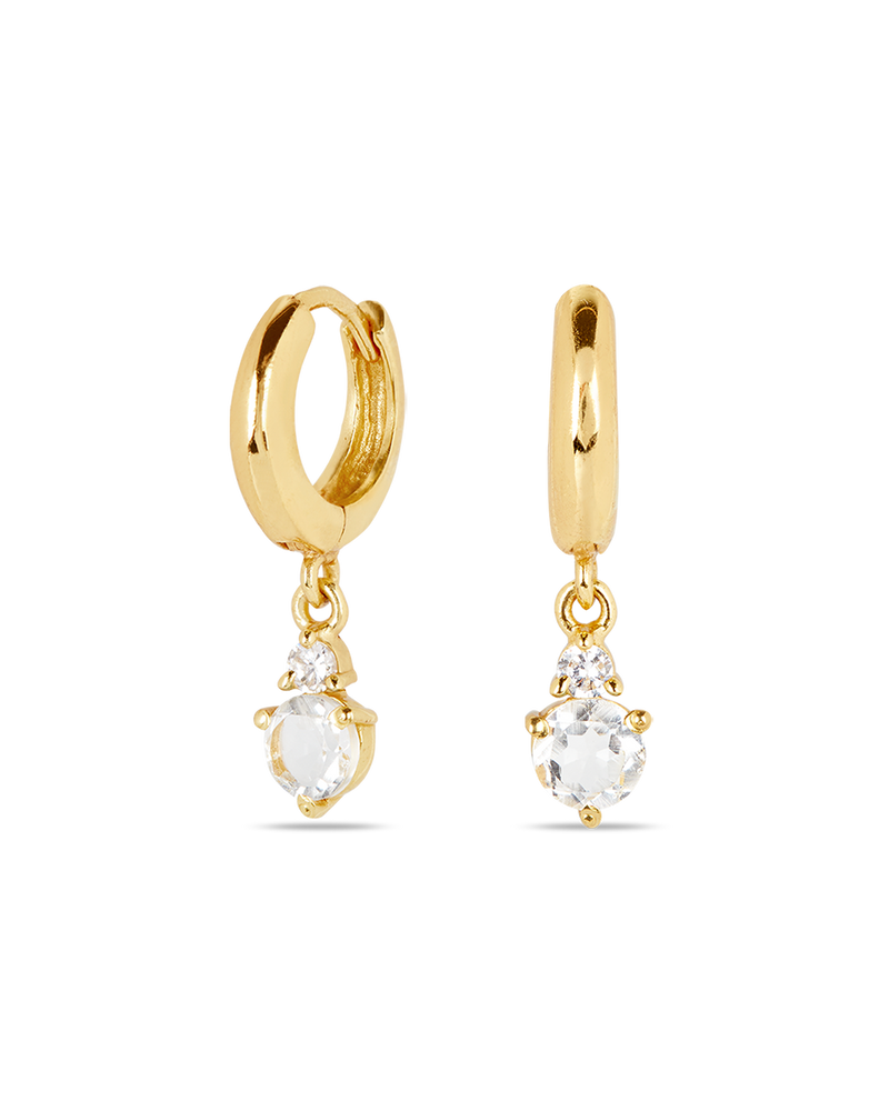 April Birthstone Earrings - White Topaz
