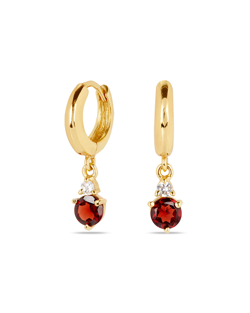 January Birthstone Earrings - Garnet 