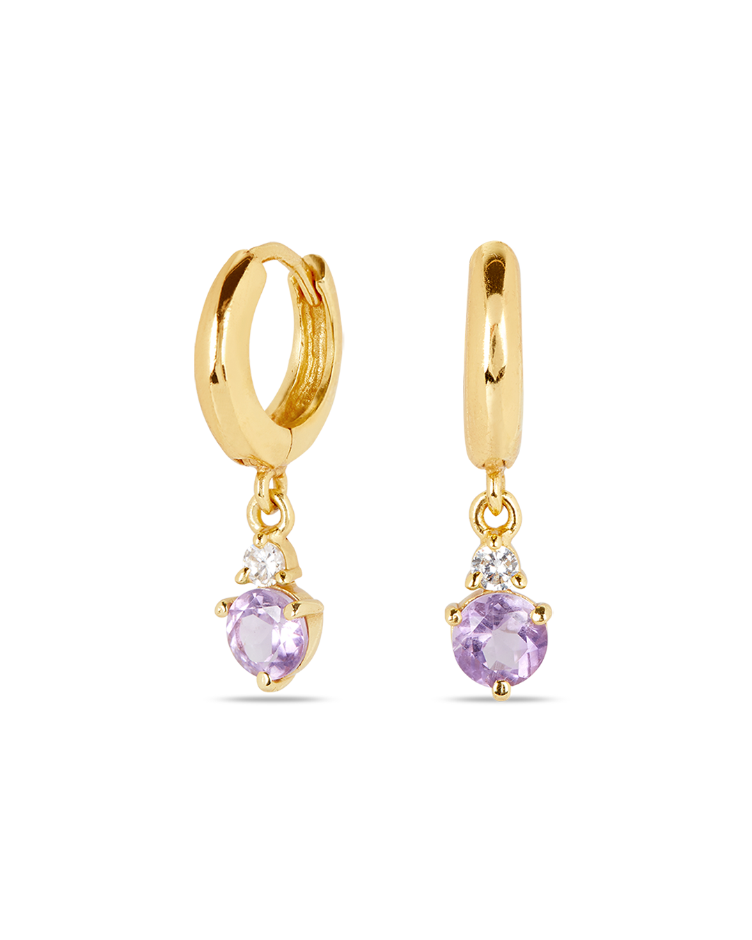 Pendientes Birthstone Febrero - Amatista