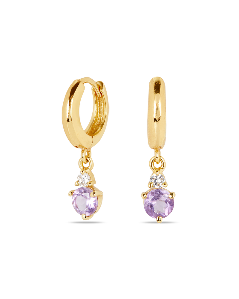 February Birthstone Earrings - Amethyst 
