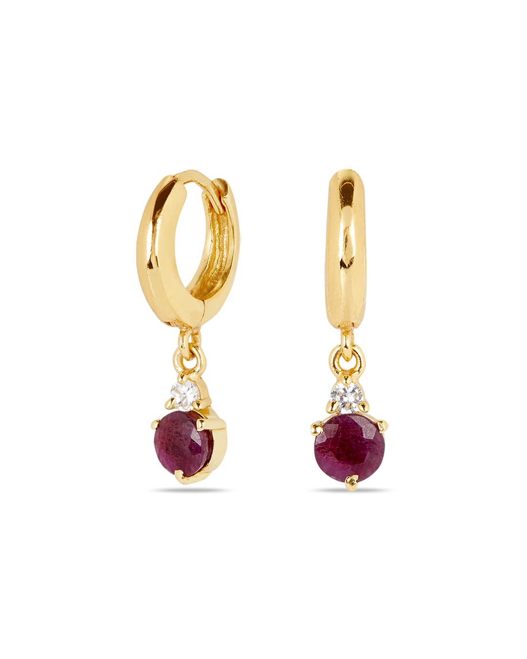 Pendientes Birthstone Julio - Rubí