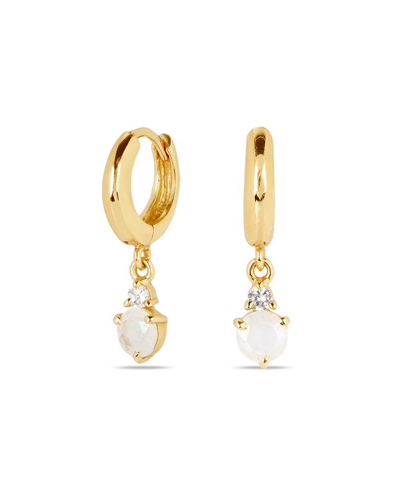 June Birthstone Earrings - Moonstone 
