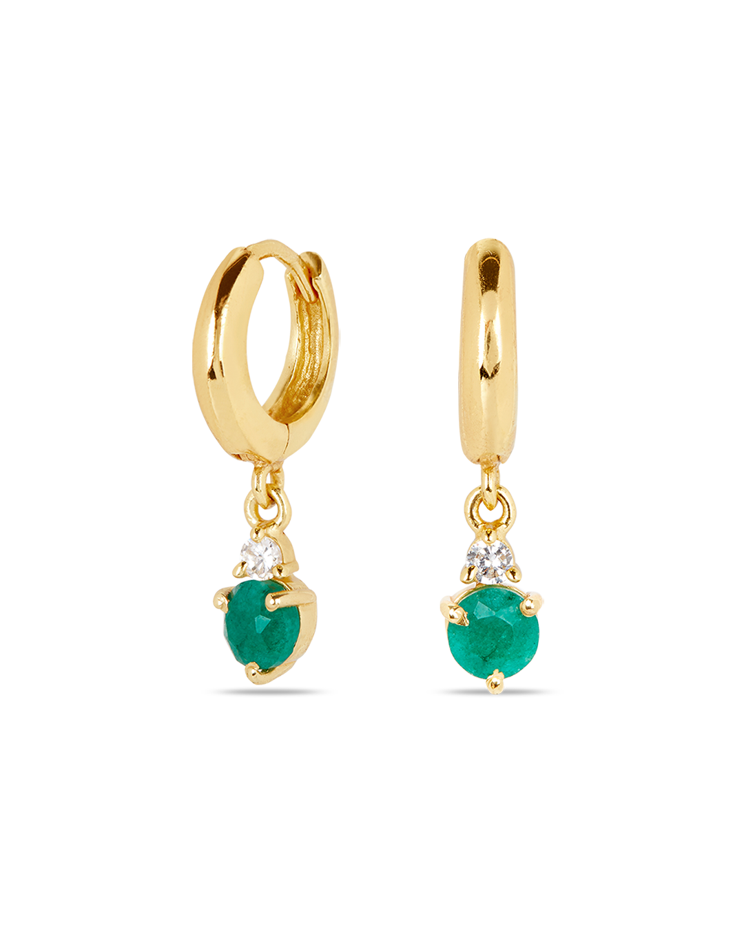Pendientes Birthstone Mayo - Esmeralda