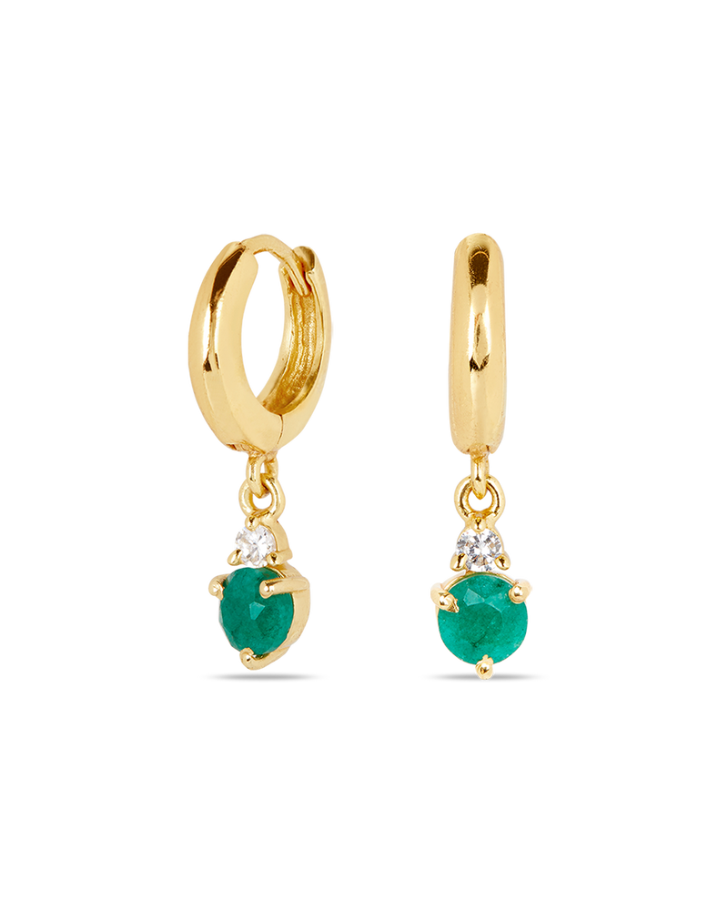 May Birthstone Earrings - Emerald 