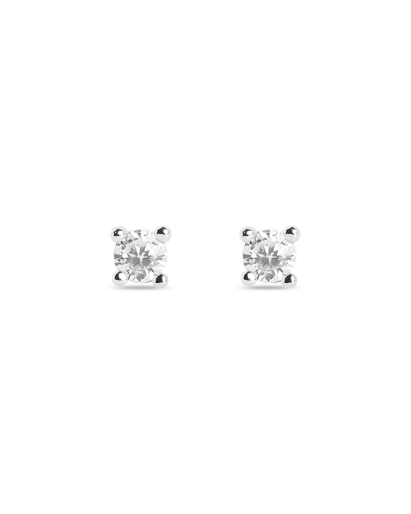 Mini Dot Silver Earrings