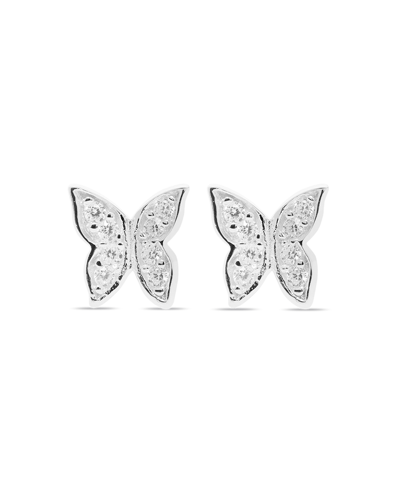 Mini Liberty Butterfly Silver Earrings