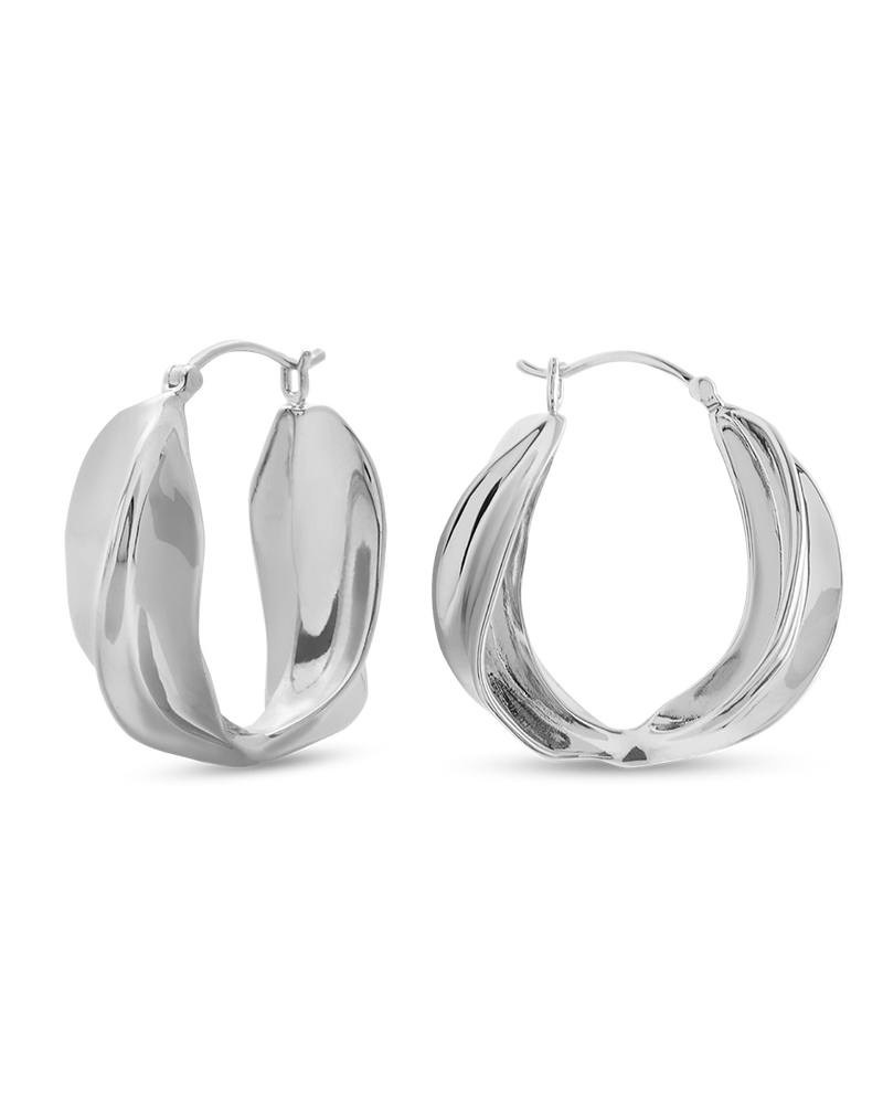 Savage Large Silver Hoops