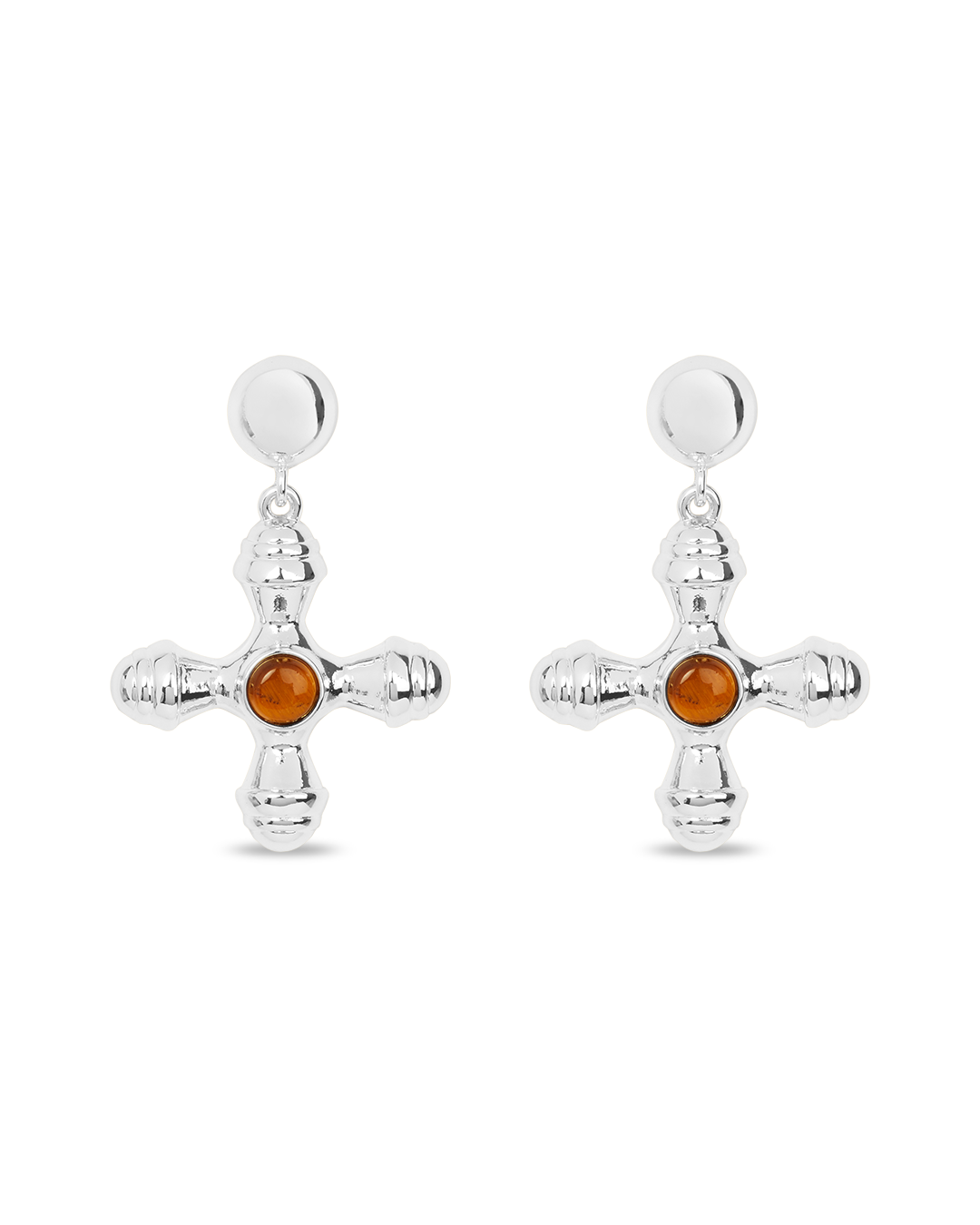 Pendientes Cruz Plateados Osiris