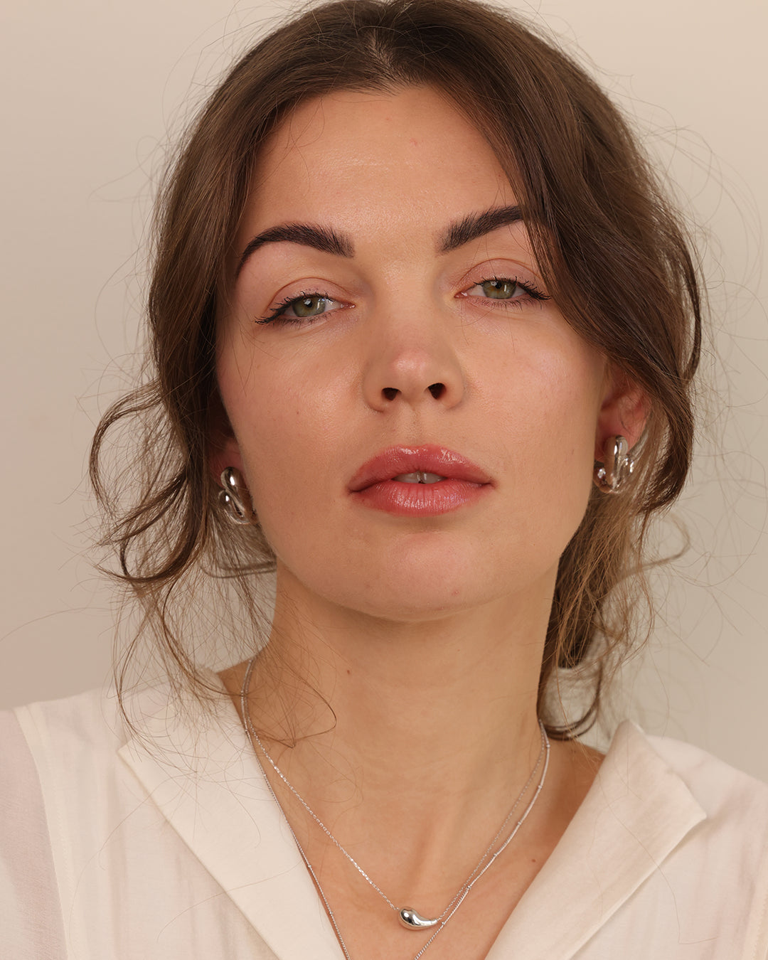 Aqua Silver Earrings