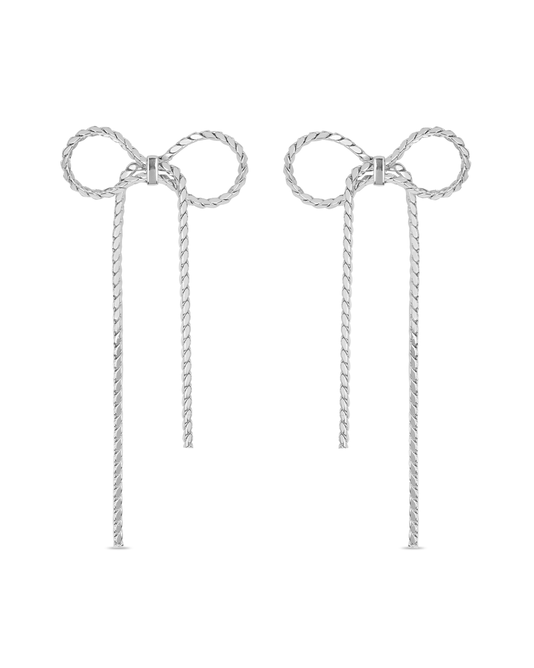 Pendientes Plateados Lazo Tyet