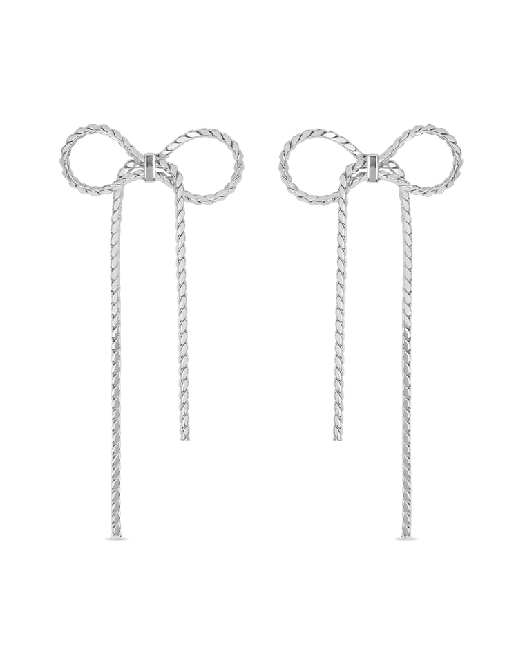 Pendientes Plateados Lazo Tyet
