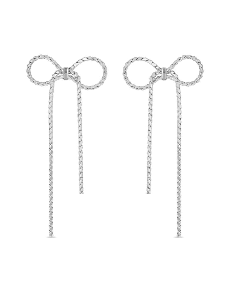 Pendientes Plateados Lazo Tyet
