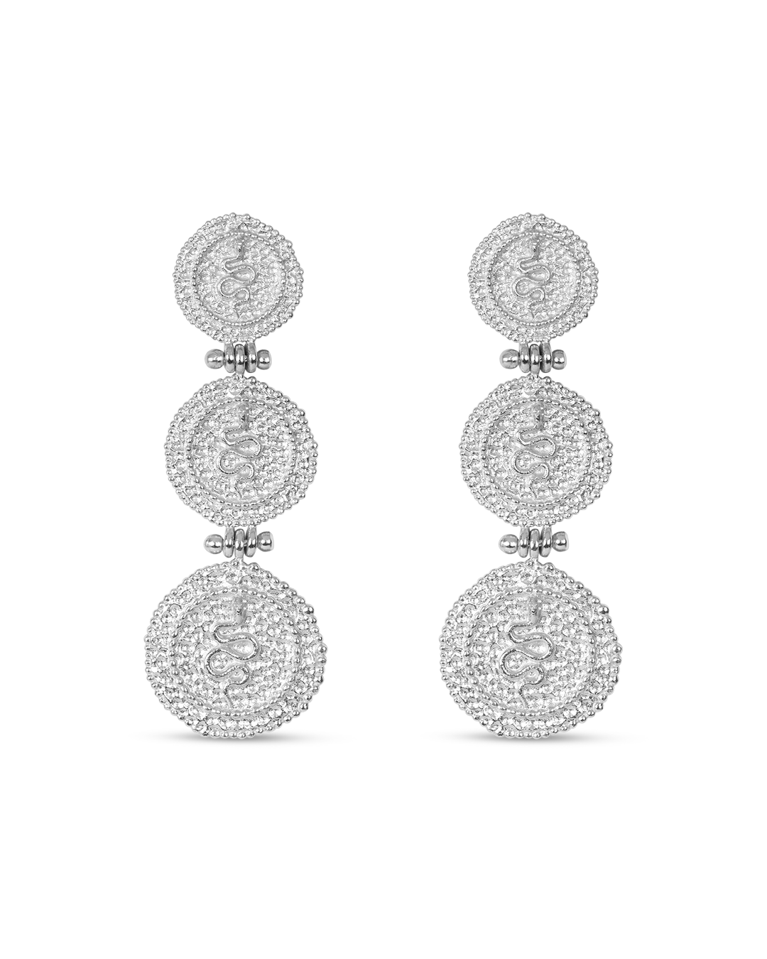 Silver Mut Coin Earrings
