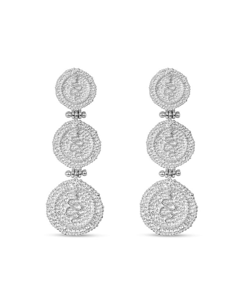 Silver Mut Coin Earrings